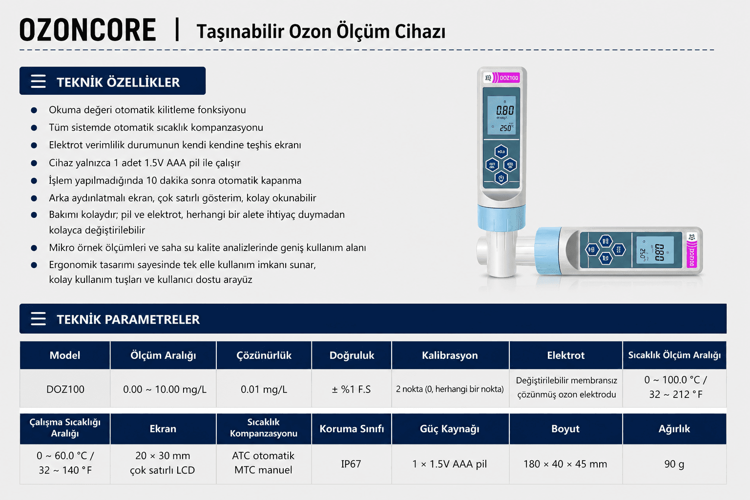 Portatif Ozon Test Cihazı